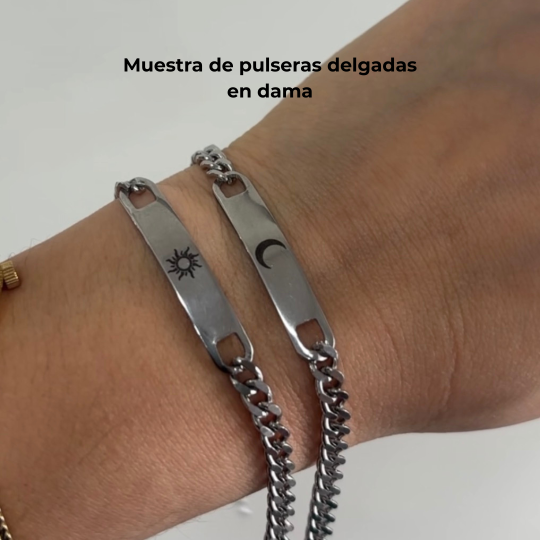 Pack de 2 Pulseras personalizadas para pareja imán de corazón