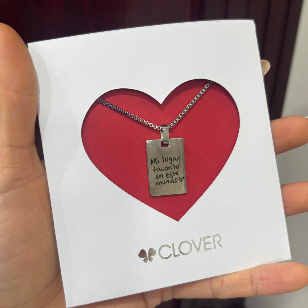 Collar personalizado con grabado de nota hecha a mano -𝐏𝐚𝐫𝐚 𝐡𝐨𝐦𝐛𝐫𝐞