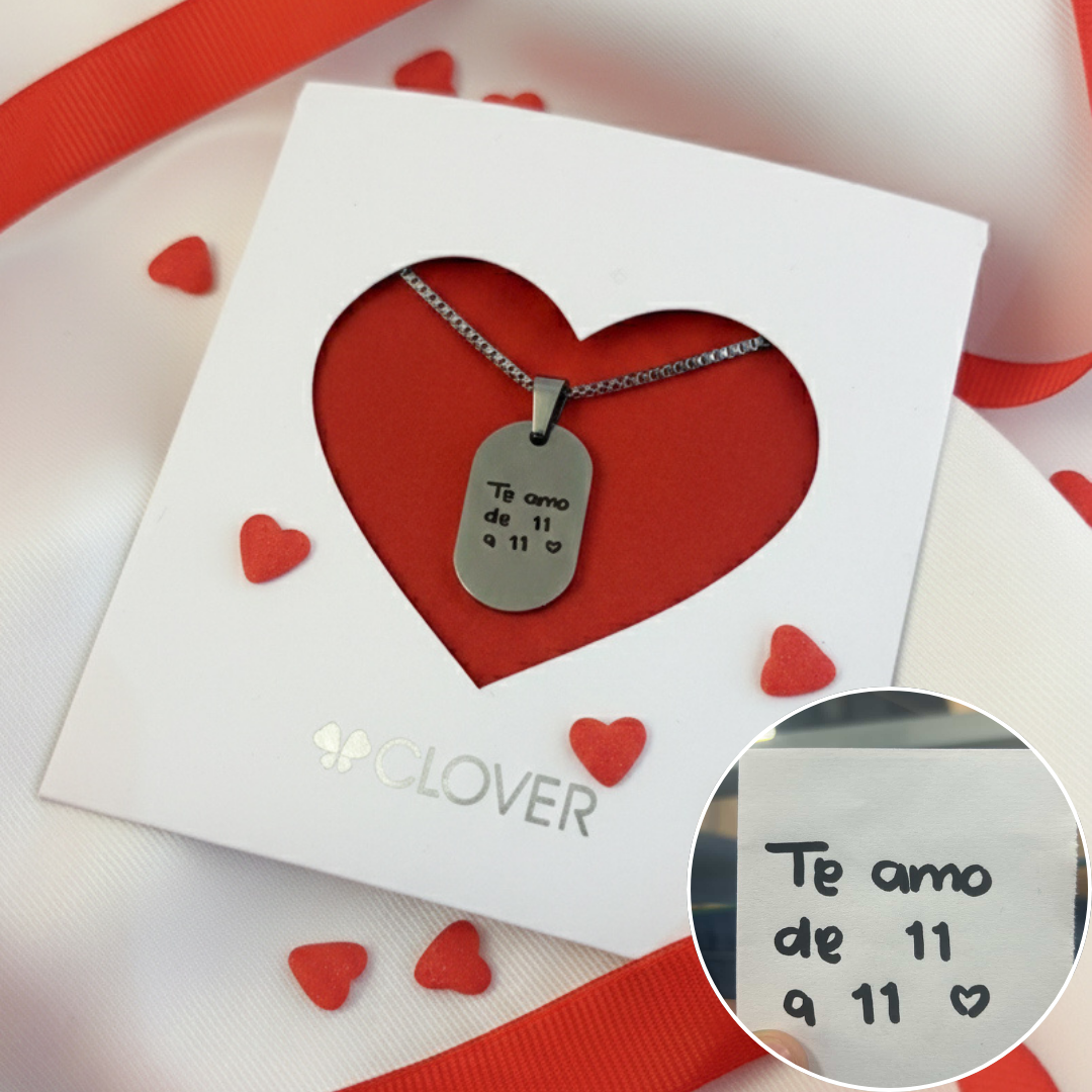 Collar personalizado con grabado de nota hecha a mano -𝐏𝐚𝐫𝐚 𝐡𝐨𝐦𝐛𝐫𝐞