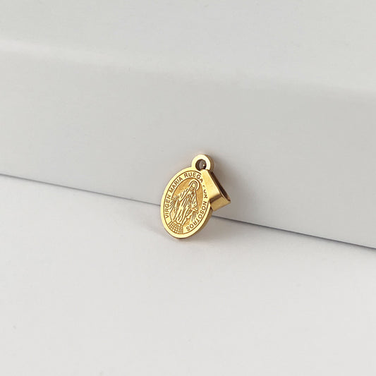 Dije de acero medalla virgen milagrosa dorada mini