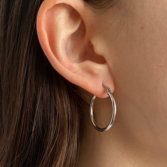 Arracada tubular acero inoxidable 2.5 cm