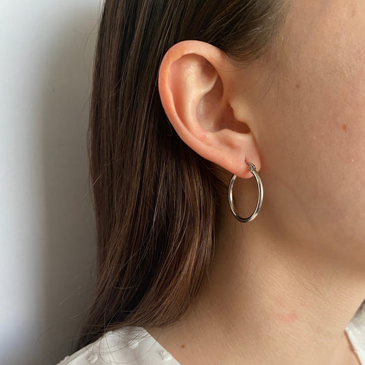 Arracada tubular acero inoxidable 2.5 cm