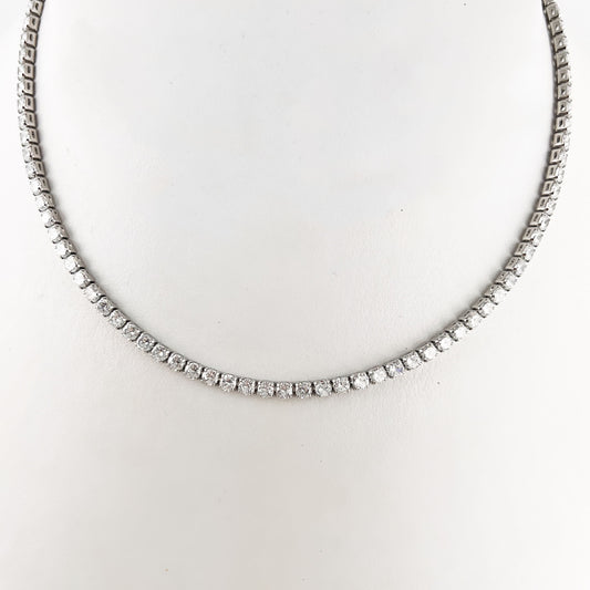 Gargantilla choker tennis fila de zirconias chapa de oro
