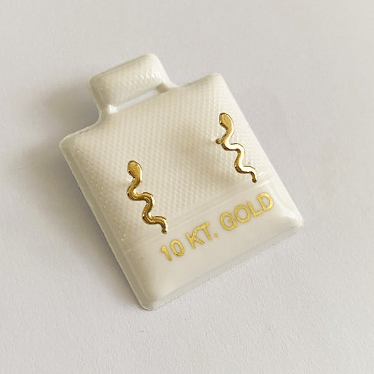 Piercing víbora alargada lisa oro 10k