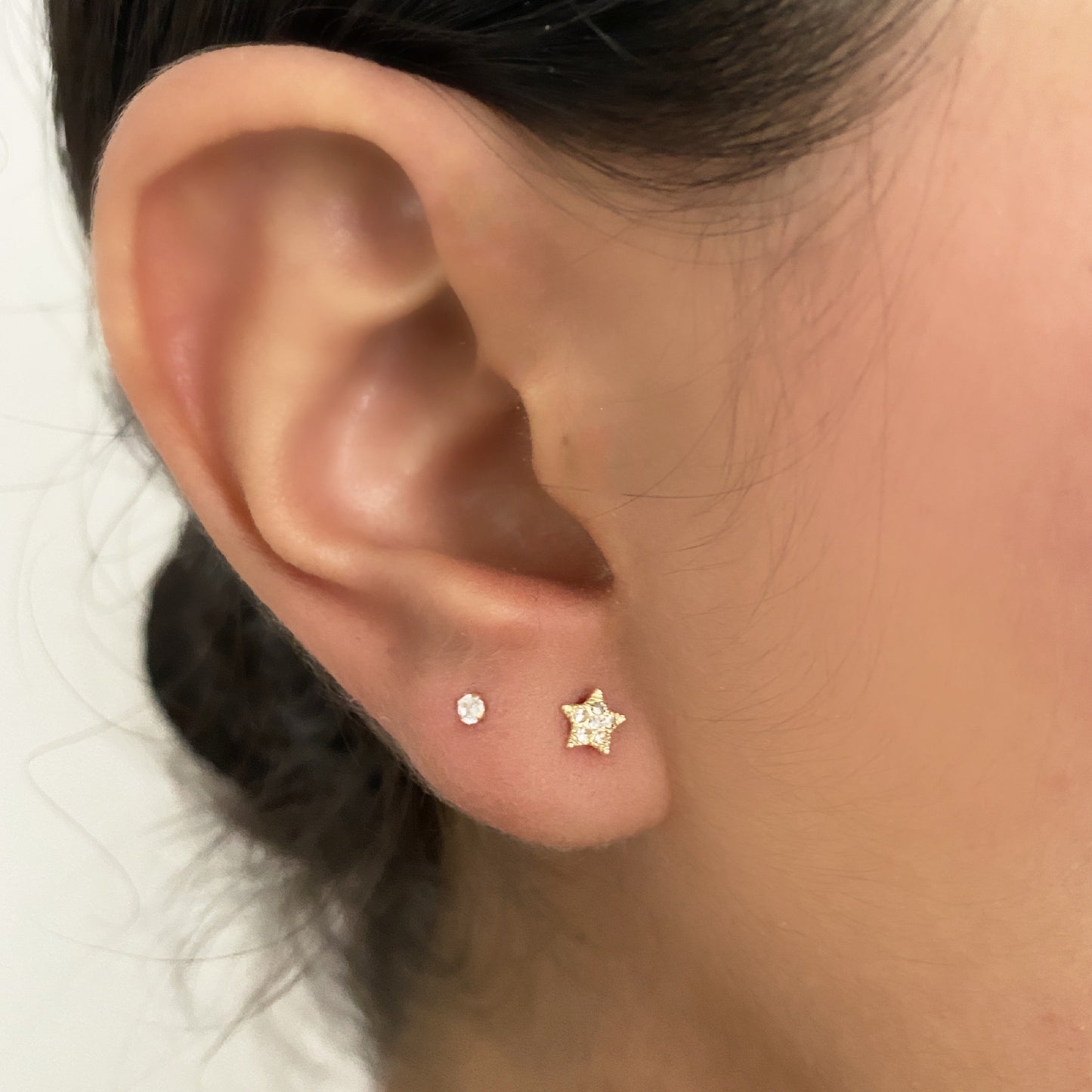 Piercing estrella cristales oro 10k