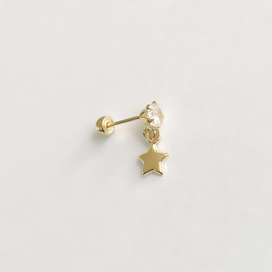 Piercing estrella mini colgante oro 10k