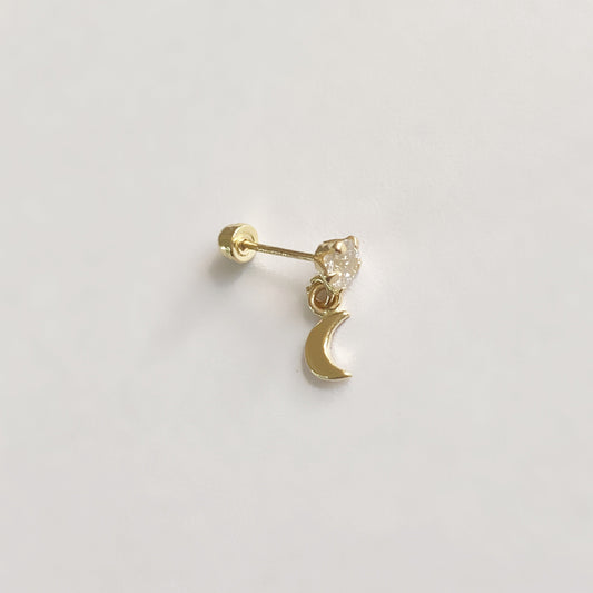 Piercing luna mini colgante oro 10k