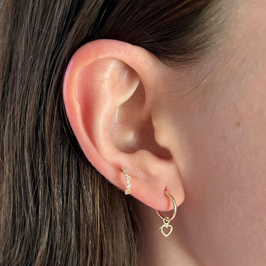 Dije mini para argolla piercing oro de 10K diferentes figuras