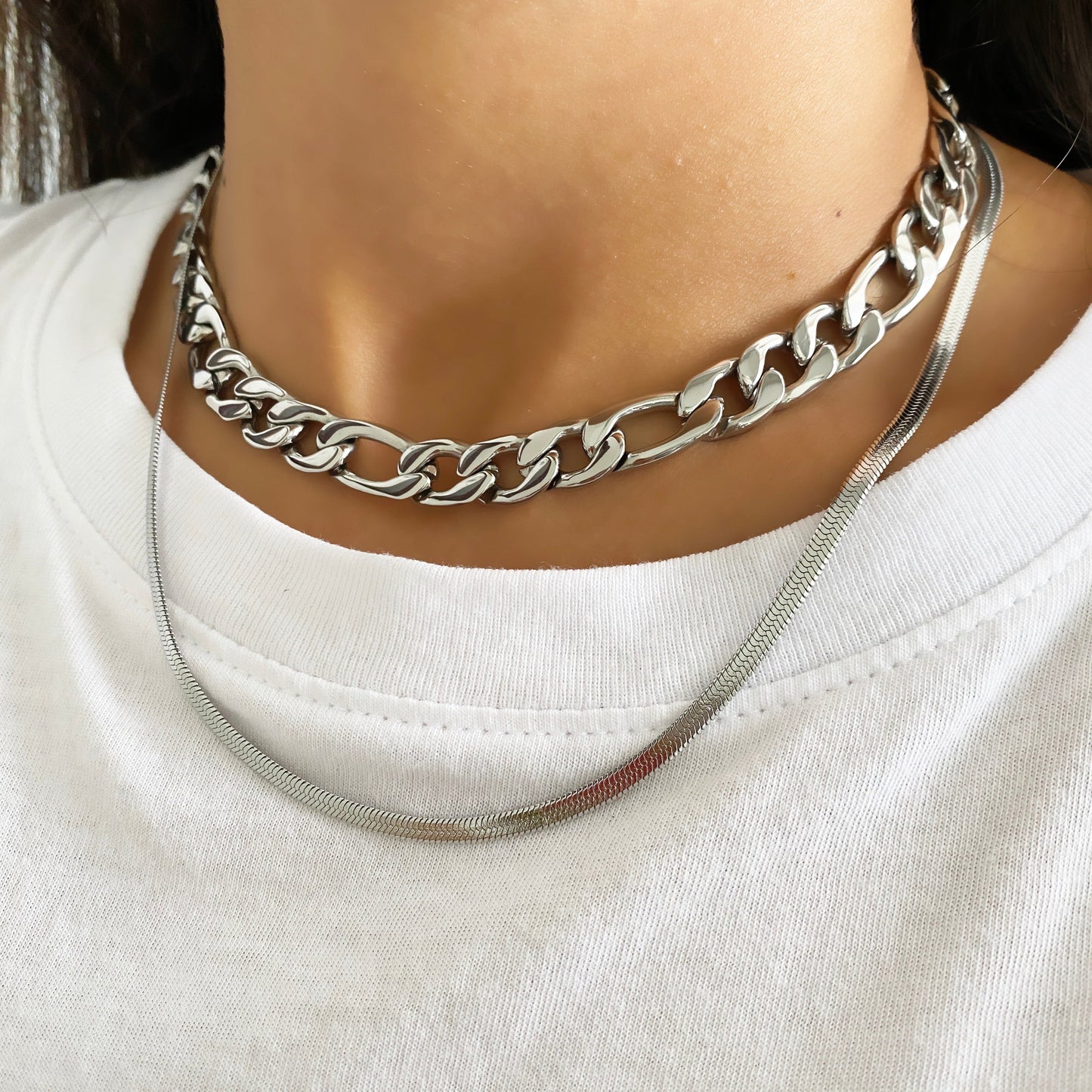 Cadena planchada acero inoxidable 3mm 45 cm