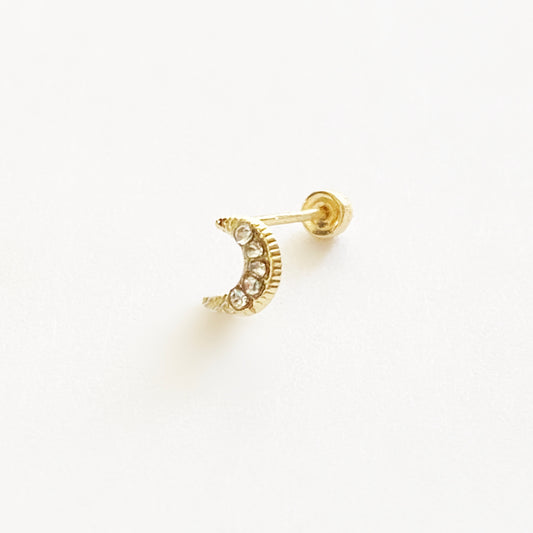 Piercing luna cristales oro 10k