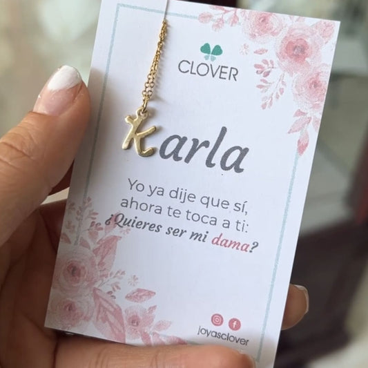 Collar inicial letra cursiva baño de oro con cadena de acero inoxidable Regalo para damas ¡Elige la letra!