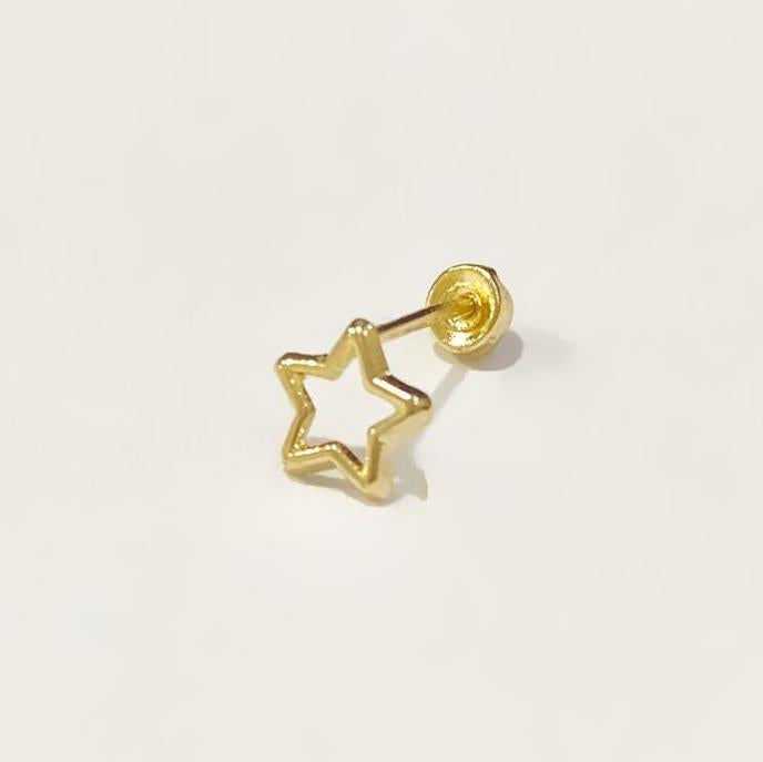 Piercing estrella resaque Oro 10k