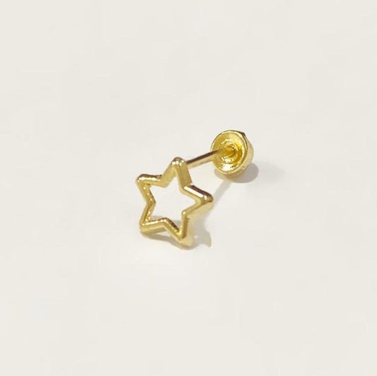 Piercing estrella resaque Oro 10k